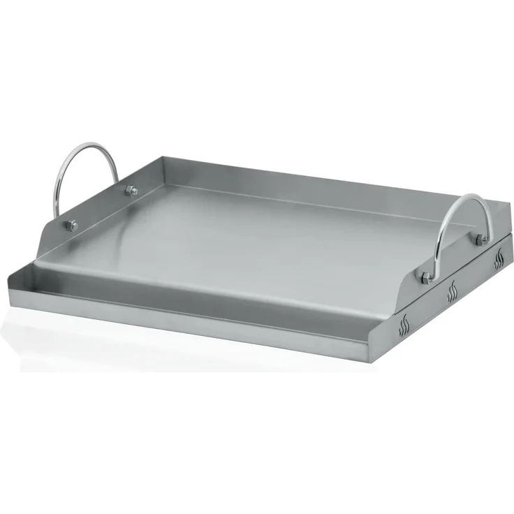 BBQ-Toro Grillplatte Edelstahl, 49,5 x 32 cm, BBQ Plancha für Holzkohle und Gasgrill – Bild 1