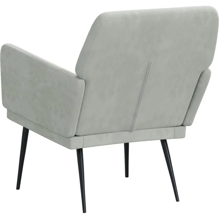 Sessel wohnzimmer, Relaxsessel Hellgrau 62x79x79 cm Samt – Bild 5