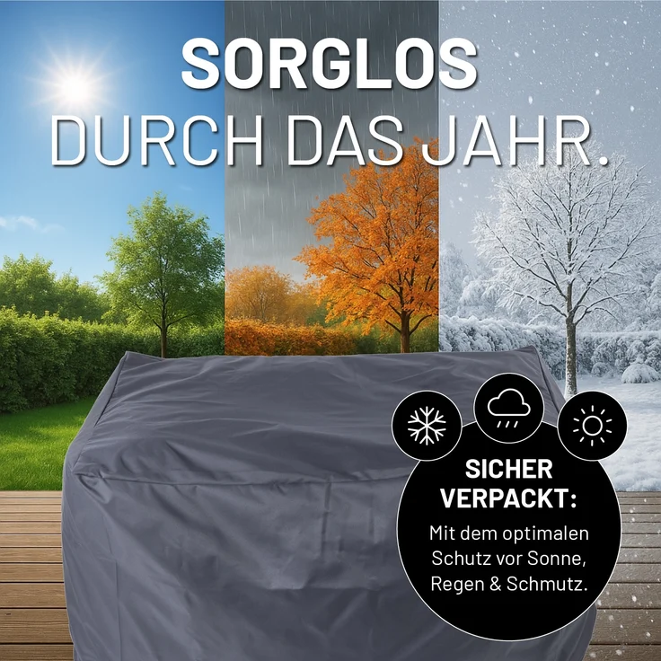 Lumaland Wetterschutzhaube für Sitzsack-Sessel Modular 100 x 76 x 75 grau – Bild 3