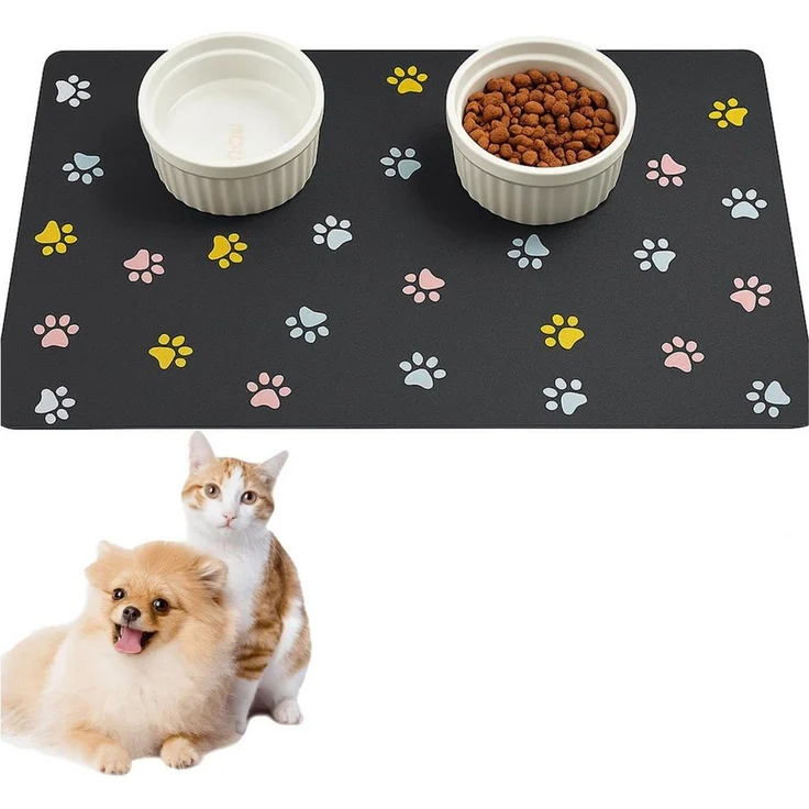 Ledander Napfunterlage Futtermatte für Hunde & Katzen – Wasserdichte Silikon Napfunterlage, 1-St, saugfähig & schnell trocknend für Haustiere – Bild 1
