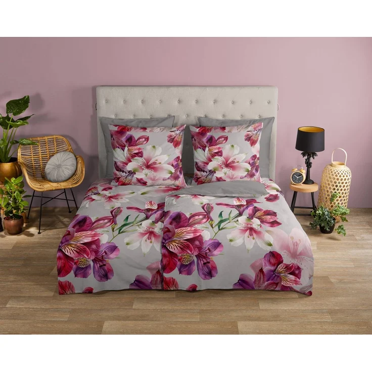 good morning Wendebettwäsche Inca, Renforcé, 2 teilig, 100% Baumwolle, Renforcé, Reißverschluss, Wendeoptik, Blumen – Bild 2