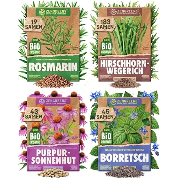 ZenGreens® - Bio Wildkräutersamen im 15er Set - 15 Wildkräuter Samen für den einfachen Anbau im Garten, Balkon oder Hochbeet - Pflanzensamen - Saatgut – Bild 13