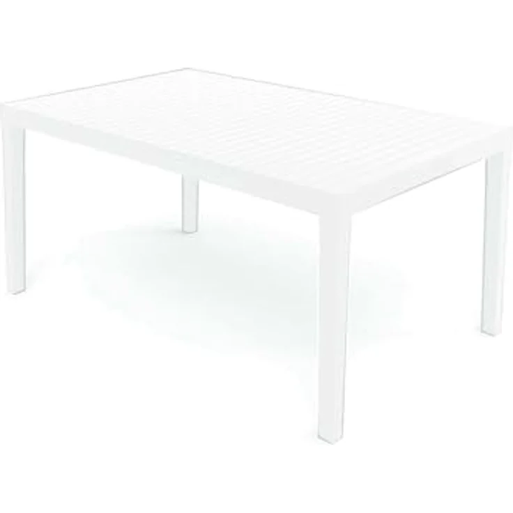 Dmora - Gartentisch Susa, Rechteckiger ausziehbarer Esstisch, ausziehbarer Gartentisch, 100 % Made in Italy, 150x90h72 cm, Weiß – Bild 5