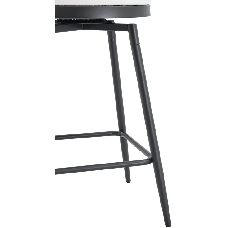 Moderner Metall-Barhocker im Windsor-Stil mit gepolstertem Sitz für Kücheninseln, Bars, Restaurants; Barhocker im Industrial-Stil in Barhöhe; Vintage- und Minimalismus-Stil--Weiß--96x39x39cm--YOUDENOVA – Bild 3
