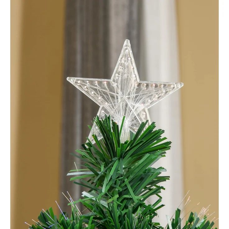 HOMCOM Künstlicher Weihnachtsbaum Weihnachtsbaum, Christbaum, Tannenbaum LED Lichtfaser Baum, Grün, 150 cm – Bild 8