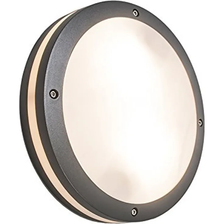 Qazqa Außen-Wandleuchte Glow, ohne Leuchtmittel, E27, Dunkelgrau, Modern, Metall, 2-flammig