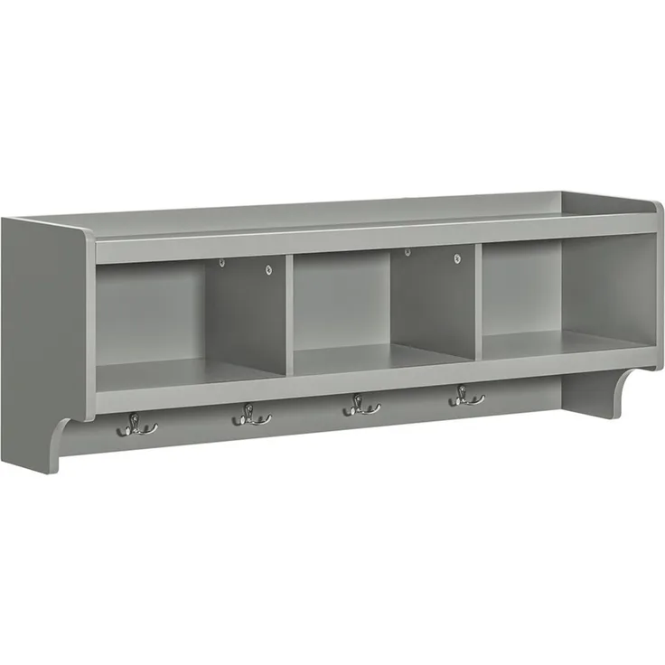 SoBuy FHK28-HG Wandgarderobe, MDF, Lackiert, Grau, 100 x 35 x 25 cm