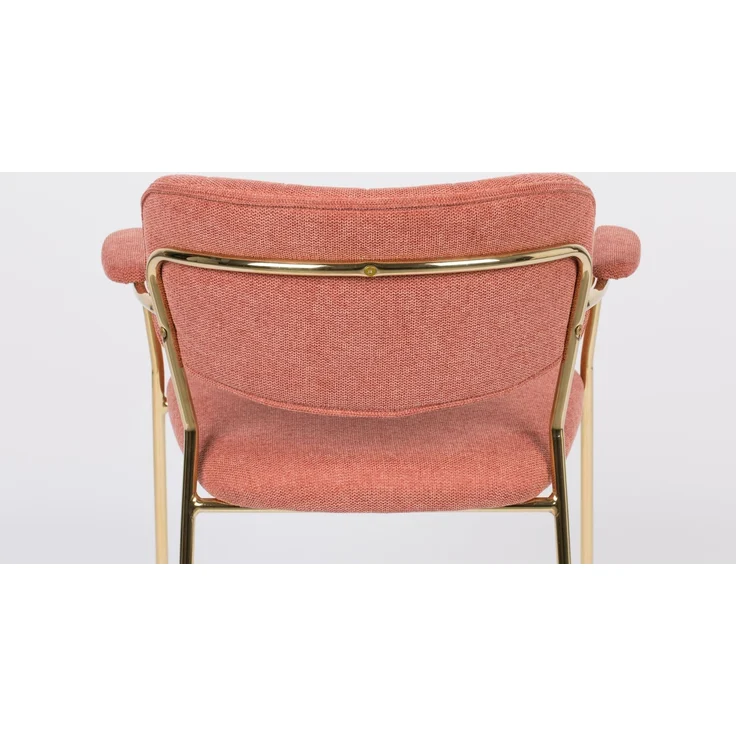 Sessel Jolien im 2er-Set, Rosa gepolstert mit goldenem Metallgestell 61x56x78 cm – Bild 8