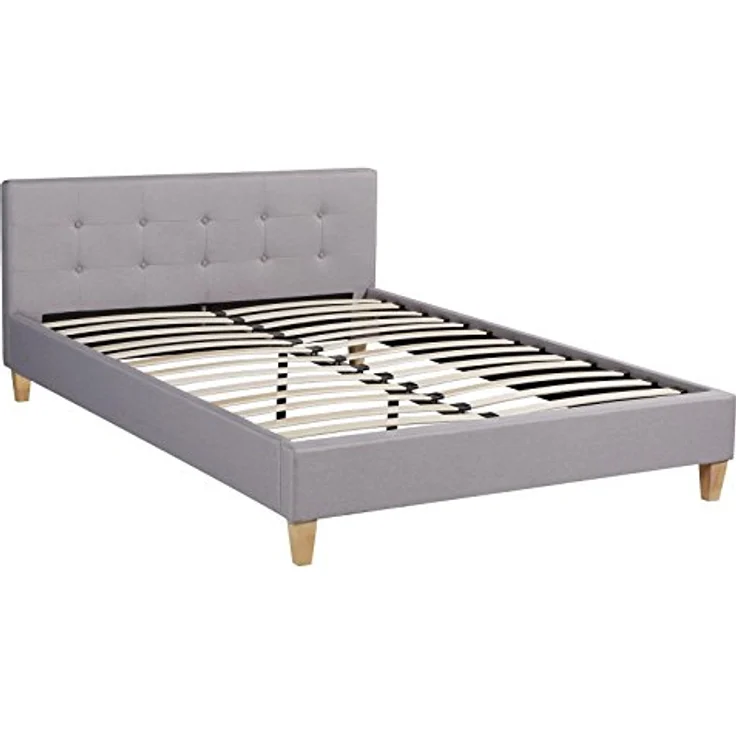 CARO-Möbel Polsterbett Adele Bettgestell 140x200 cm Doppelbett Designbett, inklusive Lattenrost, Stoffbezug in grau anthrazit – Bild 6