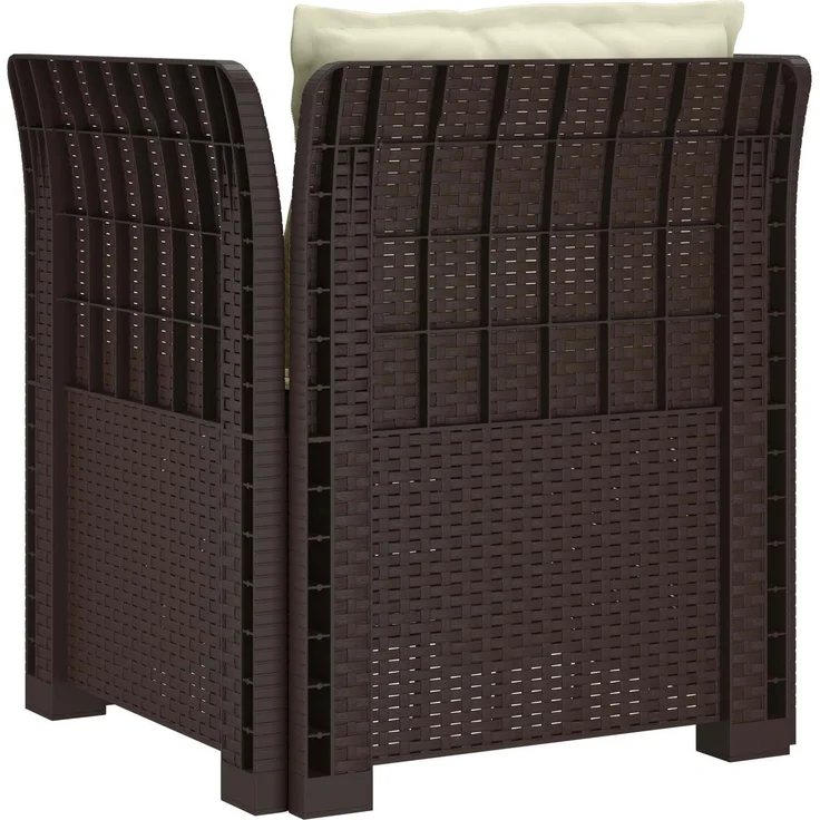 vidaXL 1-Sitzer Sessel mit Kissen Rattan-Look PP Braun 8011872 – Bild 5