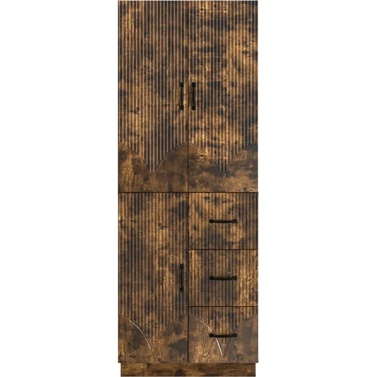 vidaXL Schrankset 2 pcs Geräucherte Eiche Holzwerkstoff 3416822 – Bild 4