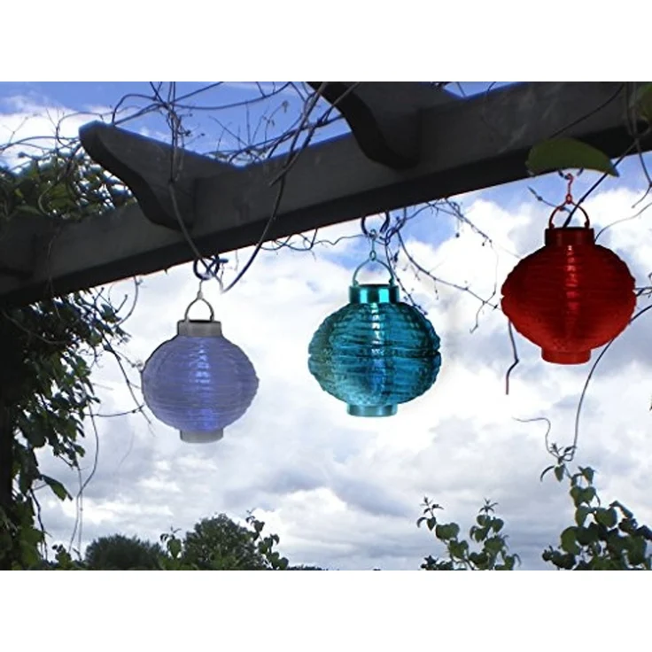 LED Solar-Lampion ,Festival', Dämmerungssensor, outdoor, 22cm, pink – Bild 5