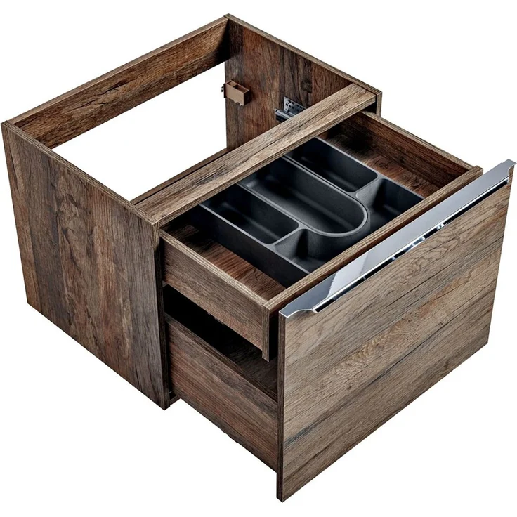 Doppelwaschtisch-Unterschrank 140cm mit 2 Keramikbecken PUEBLA-56 in Vintage Oak, B/H/T ca.: 140,4/62,5/46 cm – Bild 4