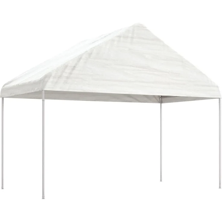Gartenpavillon, Pavillon mit Dach Weiß 4,08 x 2,23 x 3,22 m Polyethylen – Bild 1