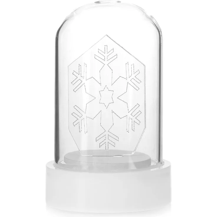 DecoKing LED Deko Weihnachten Glaskuppel Schneeflocken Beleuchtung Ilum Snowflake