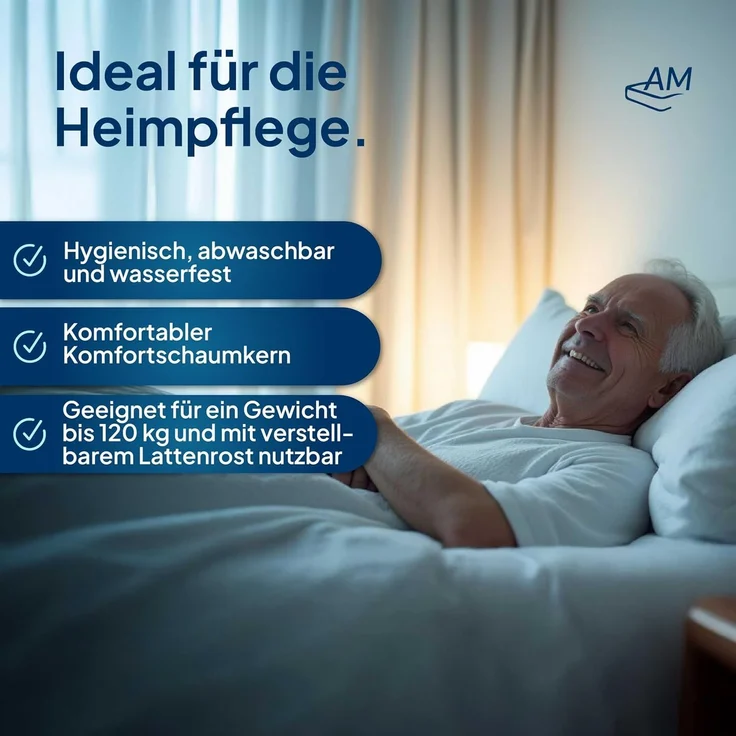AM Qualitätsmatratzen | Standard Pflegematratze 12 x 87 x 200 cm – Bild 3
