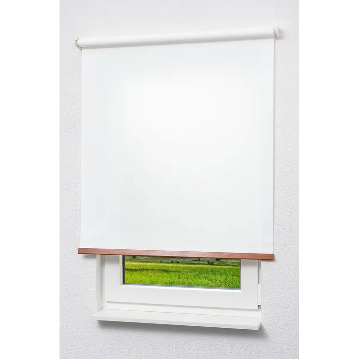 Lysel Outlet - Basisrollo Holzdekor Weiß (B x H) 90x190 cm