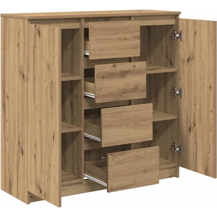 vidaXL Sideboard mit Schubladen Artisan-Eiche 100,5x35x98,5 cm 3328461 – Bild 4