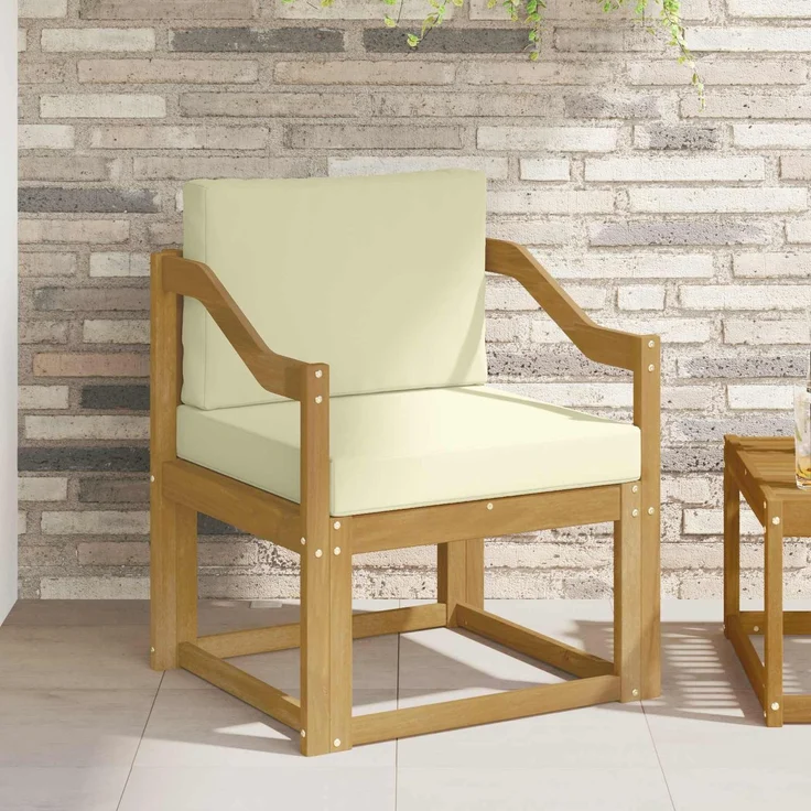 vidaXL 2 Stück Outdoor-Sofagarnitur Polyester Weiß und Creme 3438989 – Bild 1