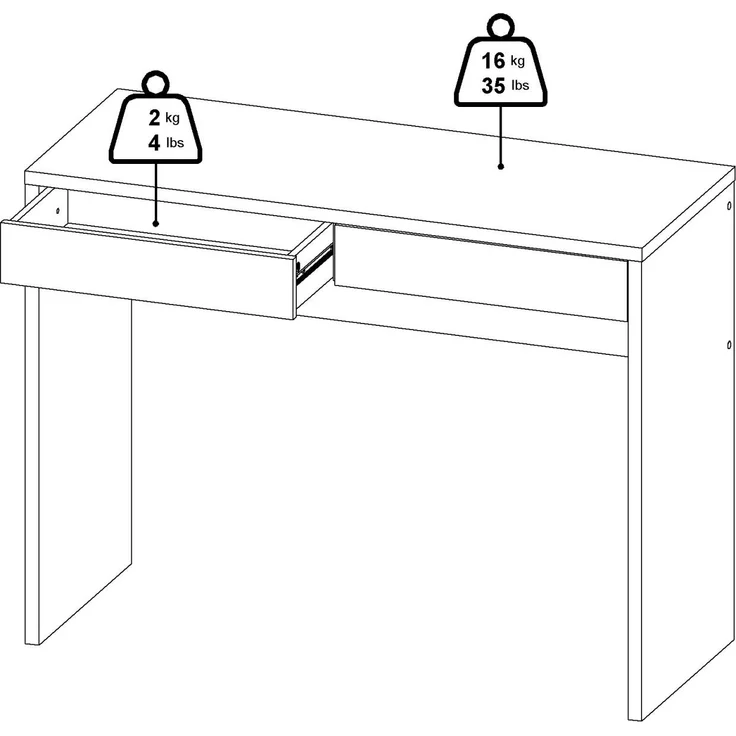 Dmora Schreibtisch Acero, Mehrzweckschreibtisch, Bürotisch für PC, Eckschreibtisch, 100x40 h77 cm, Eiche – Bild 10