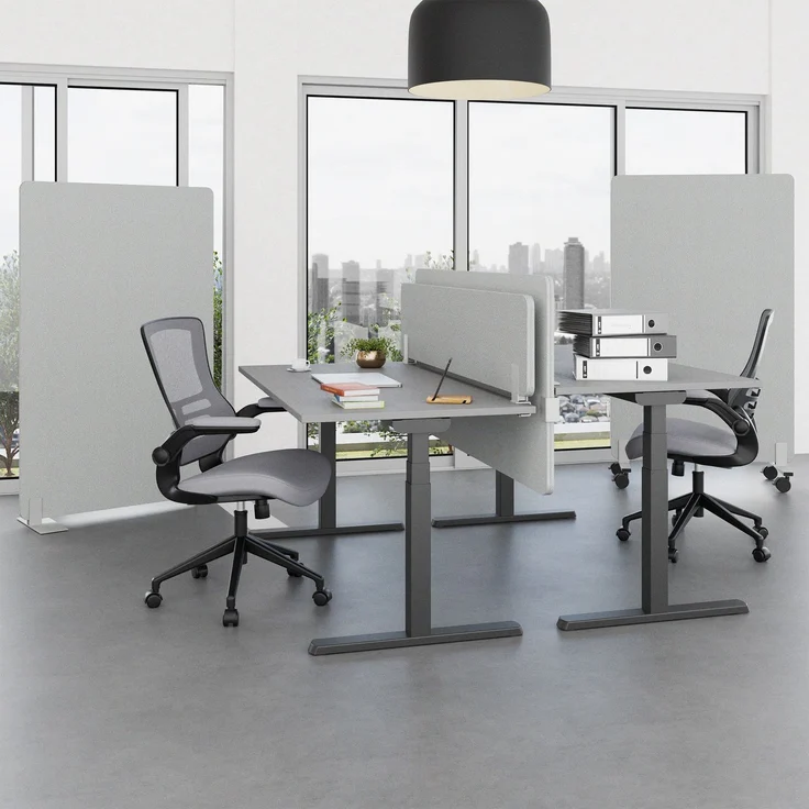 Rheinland Möbel FocusWall STWR0814 – Akustik-Stellwand 800×1400 mm in Stofffarbe Slip inkl. Rollen – Mobile Schreibtisch-Trennwand für Büro & Homeoffice – Schallschutz – Made in Germany – Bild 3