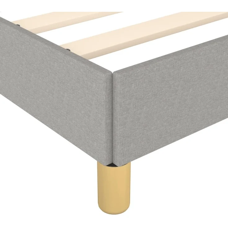 vidaXL Bettgestell ohne Matratze Hellgrau 120x190 cm Stoff 3269612 – Bild 4