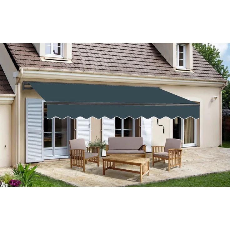 Markise Klemmmarkise Balkonmarkise Markisen Gelenkarmmarkise 300cm Dark Grey