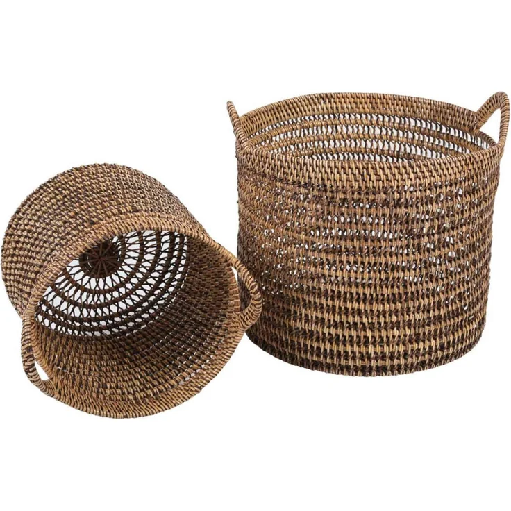 Rattan Korb Eda Braun mit Henkel M – Bild 7