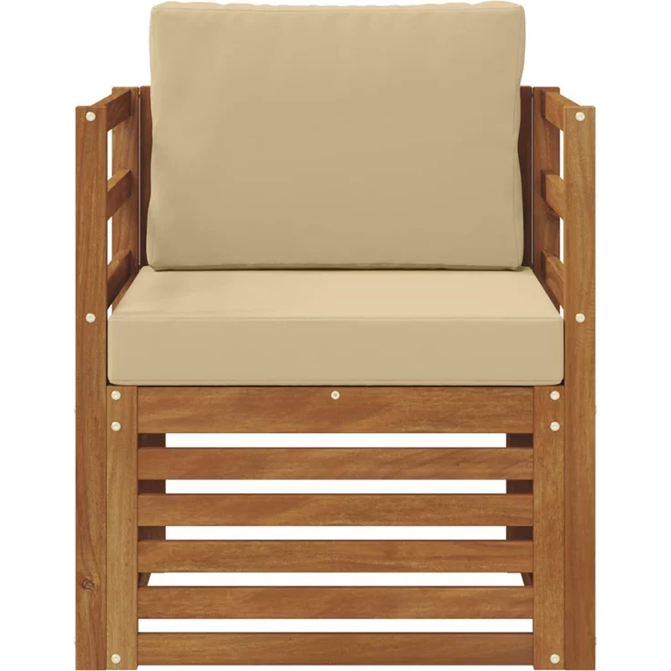 vidaXL Outdoor-Sofagarnitur Natur und Beige Massivholz Akazie 3436338 – Bild 3