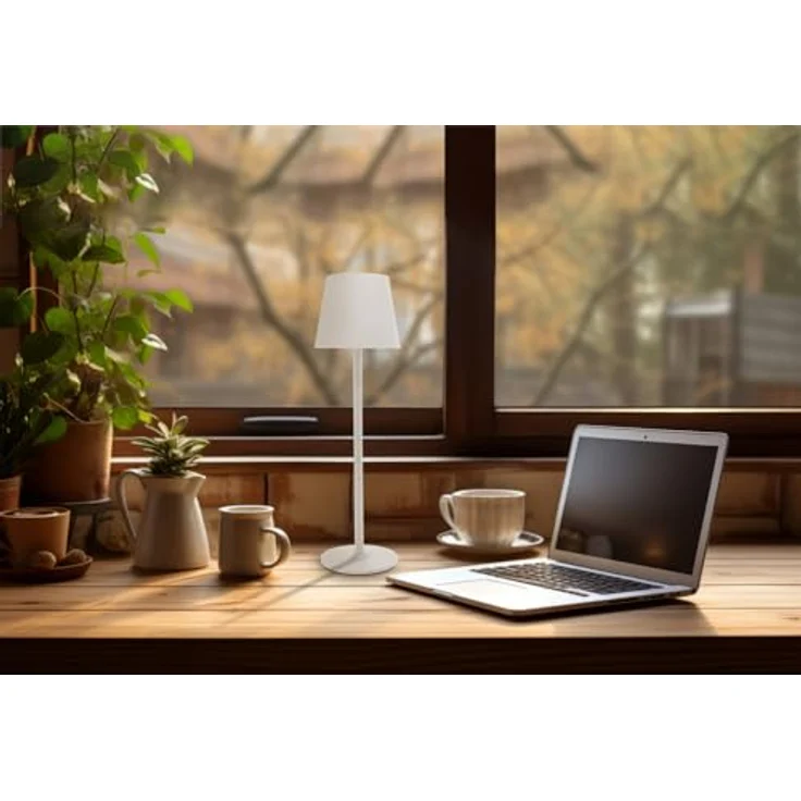 Idena 50124 Touch LED Tischlampe, dimmbar, 2 Höhen, USB-Anschluss, weiß – Bild 6