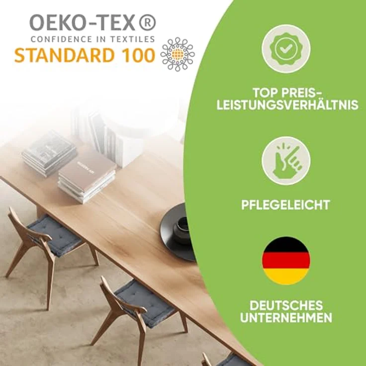 Gräfenstayn Sitzkissen 4er Set 40x40 cm mit 8 cm Polsterung aus 100 % Baumwolle -, robustes Sitzkissen für Indoor & Outdoor, bequemes Bodenkissen – Bild 7