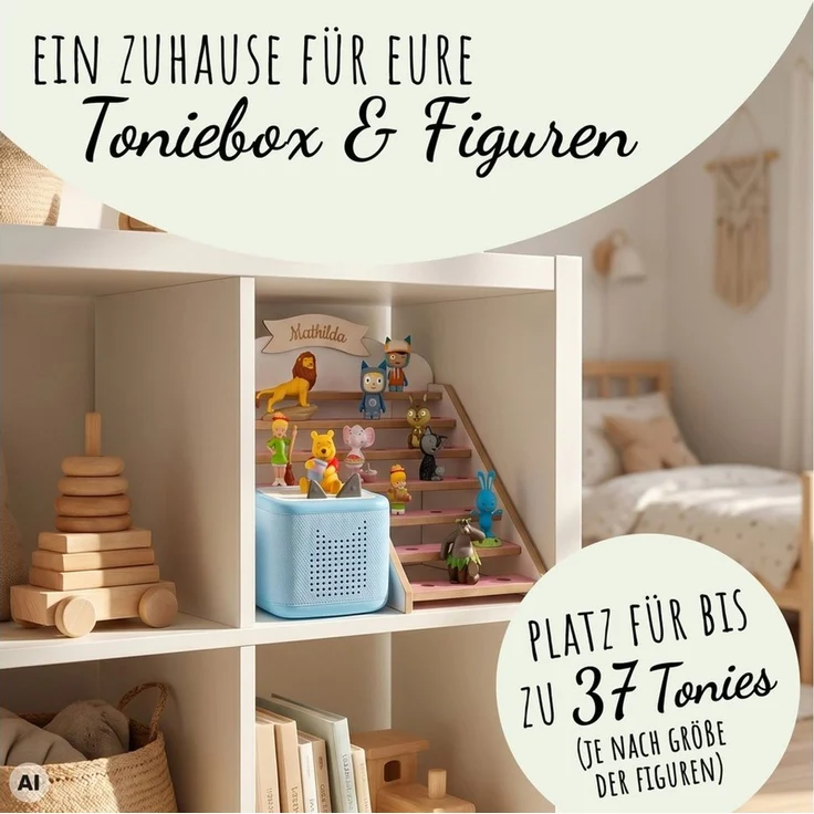 Holzura Kinderregal Tonie Regal für IKEA KALLAX – magnetisch – für ca. 50 Toniefiguren – Bild 2