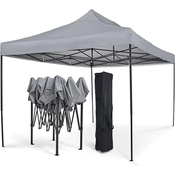 All Seasons Gazebos 3x4. 5m vollständig wasserdichtes Faltpavillon - Metallisch Grau – Bild 9