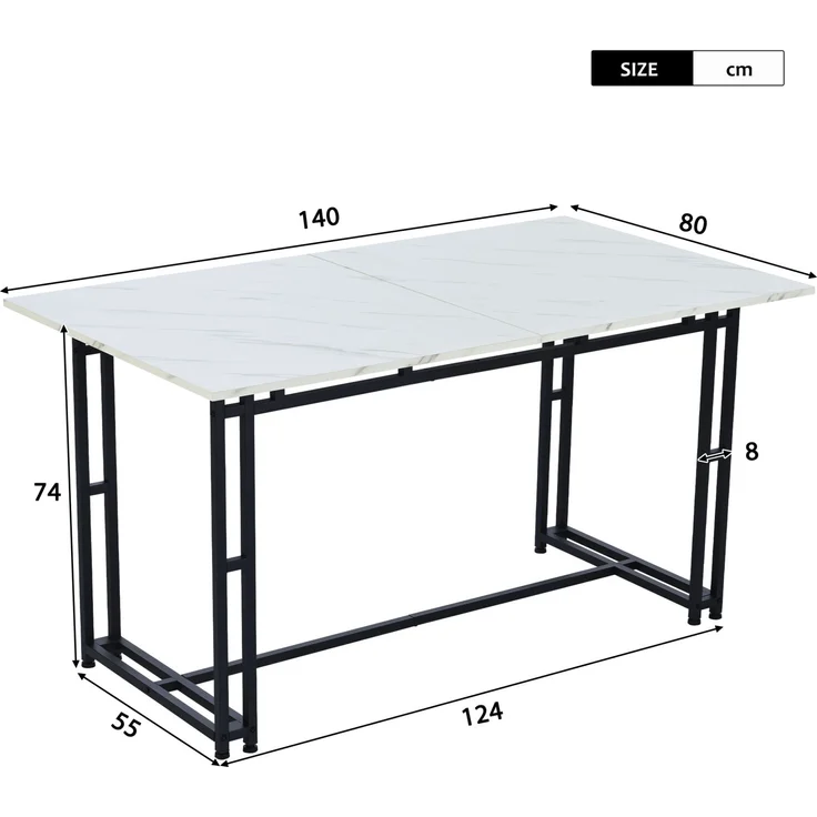 Merax 140cm Esstisch mit 4 Stühlen Set Esszimmer Sitzgruppe, Metallbeine,Essgruppe, (5-tlg), Samt, grau – Bild 3