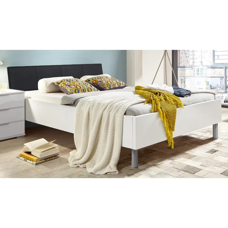 'Easy Beds D' Futonbett, Polster weiß/ schwarz, 180x200 cm