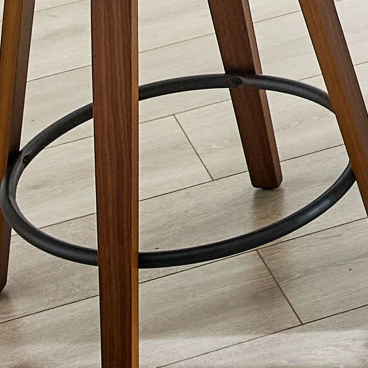 2er Set Barhocker mit Blüten-Rückenlehne, Bugholz, PU-Leder, Metall-Fußstütze, modern--Braun--89x41.5x46.5cm--YOUDENOVA – Bild 8
