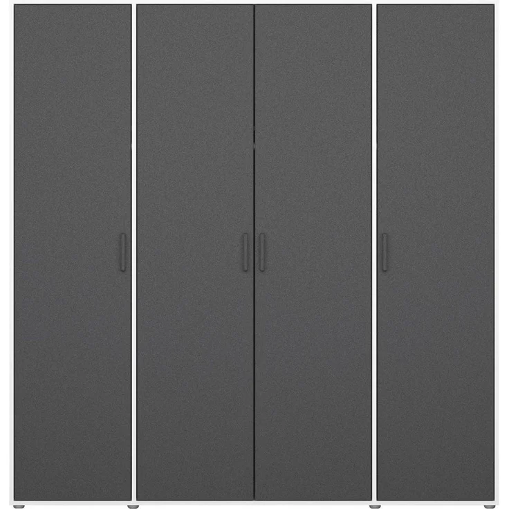 Rauch Möbel 'Voyager' Kleiderschrank, Holz, Grau Metallic | Weiß, Zubehör Classic, Breite 187 cm | ohne Schubladen – Bild 3