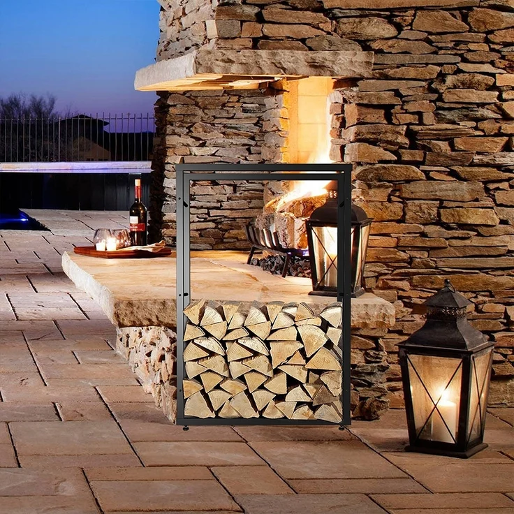 Kaminholzständer Brennholzregal Kaminholzablage Holzregal Ablage 100x150x25cm – Bild 11