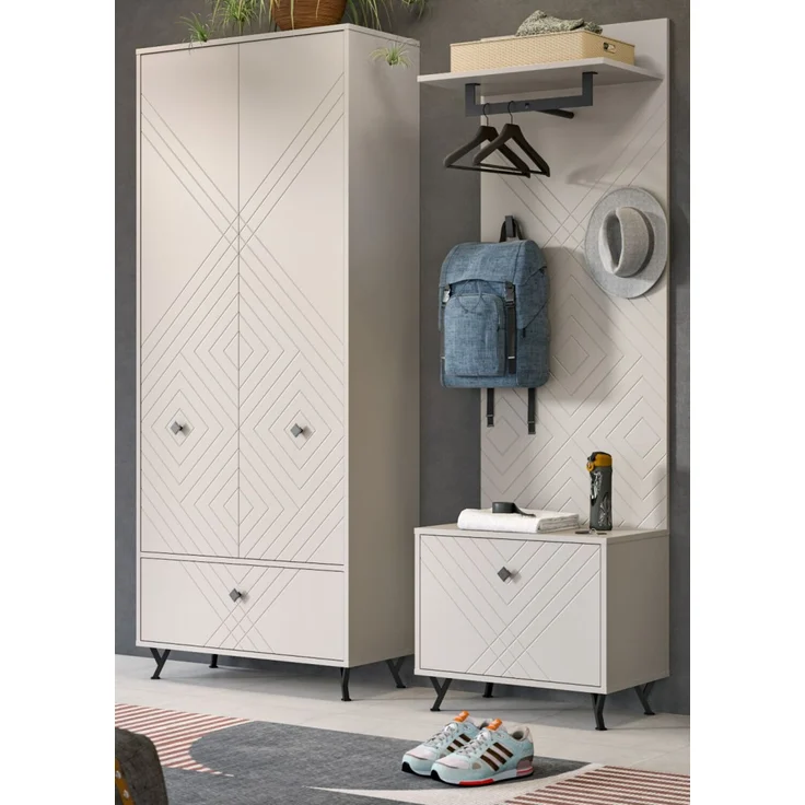 Garderobe Set 3-tlg. Apunti in sand 195 cm – Bild 1