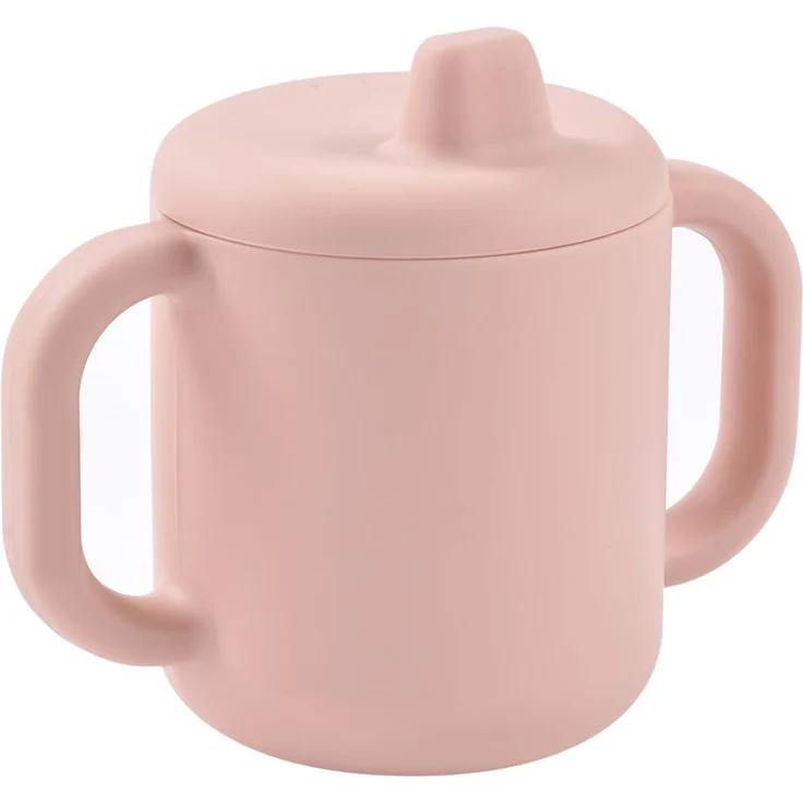 BÉABA Baby-Lernbecher 2-in-1 Flasche/Tasse – 100% Premium-Silikon, Breite Griffe für Einfaches Greifen, Ergonomisch, Weicher Trinkaufsatz – Farbe Barbapapa