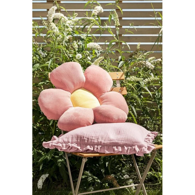 Magma Heimtex Dekokissen Formkissen Blume Minnie Cordsamt, gefüllt frische Farben leicht – Bild 2