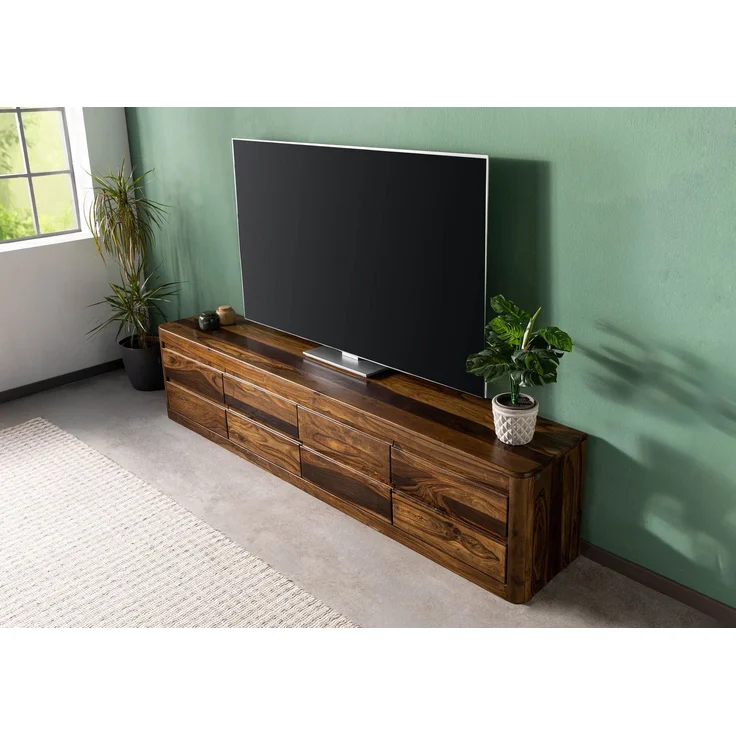 TV-Board Sheesham 220x40x50 walnuss gewachst TORONTO #266 – Bild 2