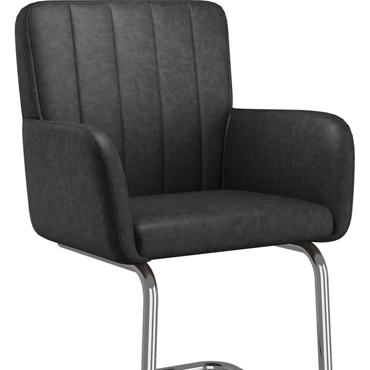 Esszimmerstuhl 56x57x86 cm im 4er-Set aus Kunstleder mit Metallgestell und ergonomischer Rückenlehne – Bild 8
