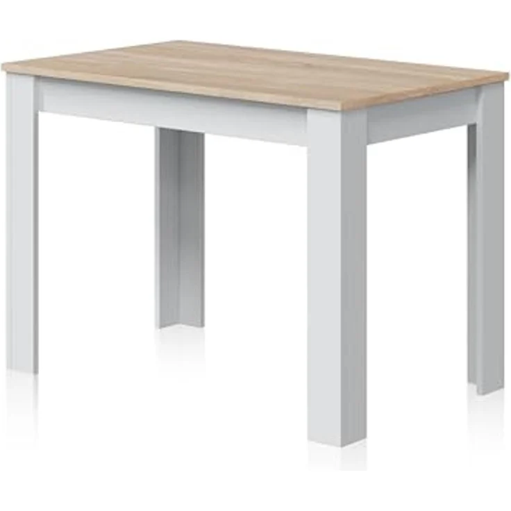 Habitdesign, Beistelltisch, Esstisch oder Fester Küchentisch, für bis zu 4 Personen, modernes Design in Arktisweiß und kanadischer Eiche, Maße: 109 x 78 x 67 cm (Breite x Höhe x Tiefe), Modell Cloe – Bild 7