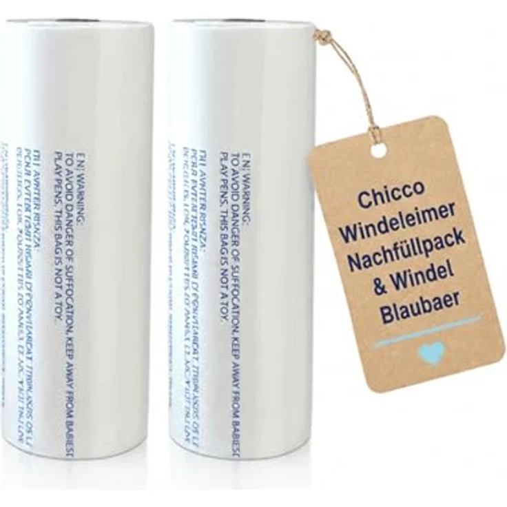 Chicco Windeleimer Nachfüllpack & Windel Blaubaer | geruchsdichte & auslaufsichere Beutel | Für saubere und geruchsfreie Wickelbereiche | Nachfüllkassette, Nachfüllfolie für Windeleimer – Bild 3
