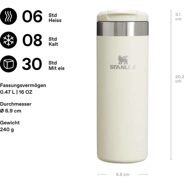 Stanley The AeroLight? Transit Mug 0.47L Cream Gloss – Bild 2