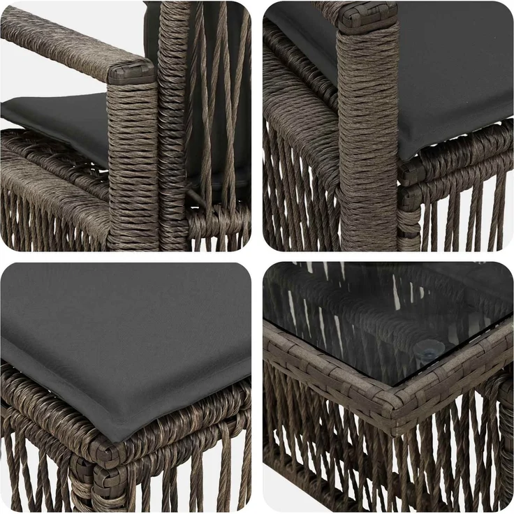 vidaXL Gartensofa-set 12 stk. Grau und Dunkelgrau 100 x 55 x 73 cm 3437162 – Bild 8