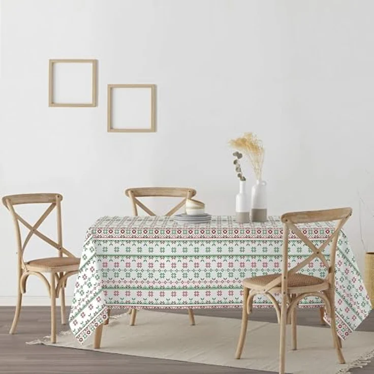 BELUM | Weihnachtstischdecke | Anti-Fleck-Tischdecke | Rechteckig Harz | Tischdecke (laminiert) | Tischdecke | Tischdecke | Heimtisch (140x140 cm) – Bild 3