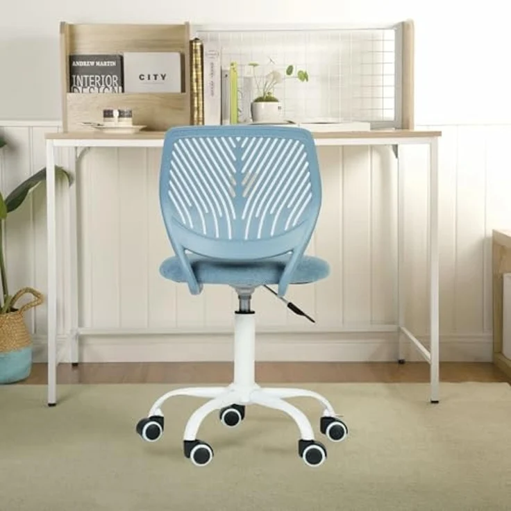 FurnitureR Teenage Office Stuhl, höhenverstellbar, armless Sitz, bunt, Study für Zuhause und Büro, Computersitz, ergonomisch & Swivel, 40,5 x 44 x 87 cm, Curio Blue – Bild 3