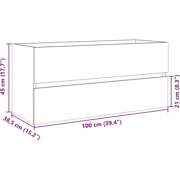 vidaXL Waschbeckenschrank Sonoma-Eiche 100x38,5x45 cm Holzwerkstoff 849639 – Bild 10